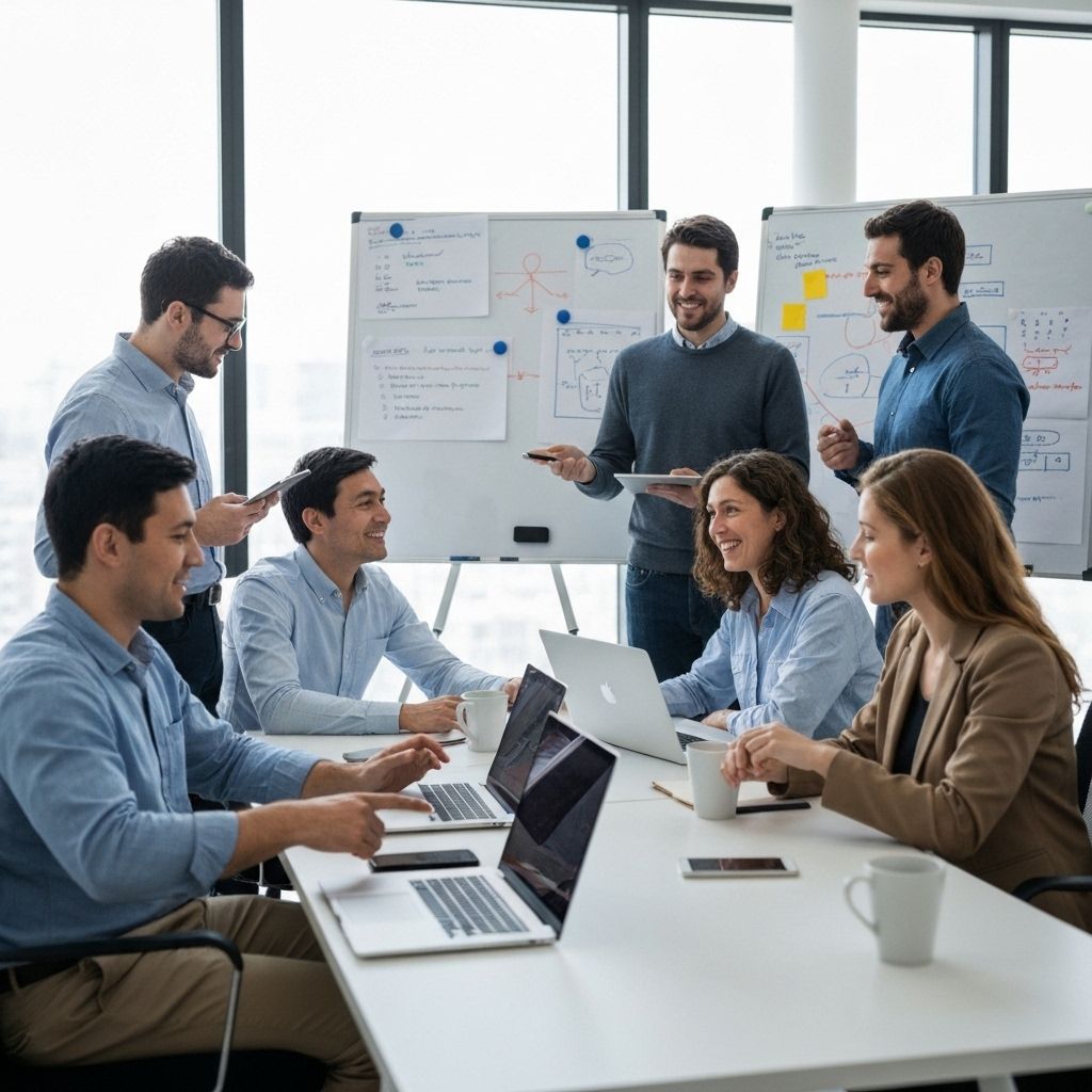 Nonprofit team collaborating using modern technology